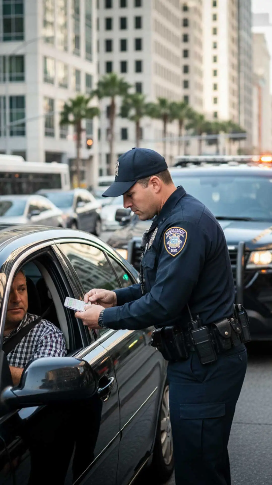 Police checking drivers papers